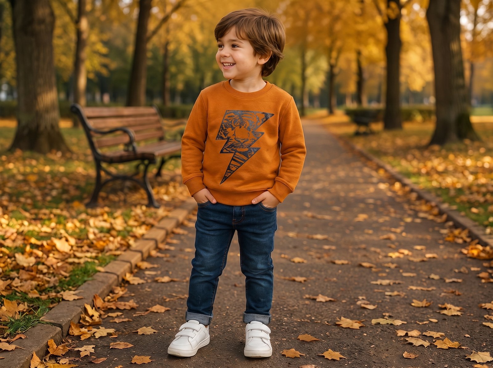 Navy Geometric Dino Sweatshirt